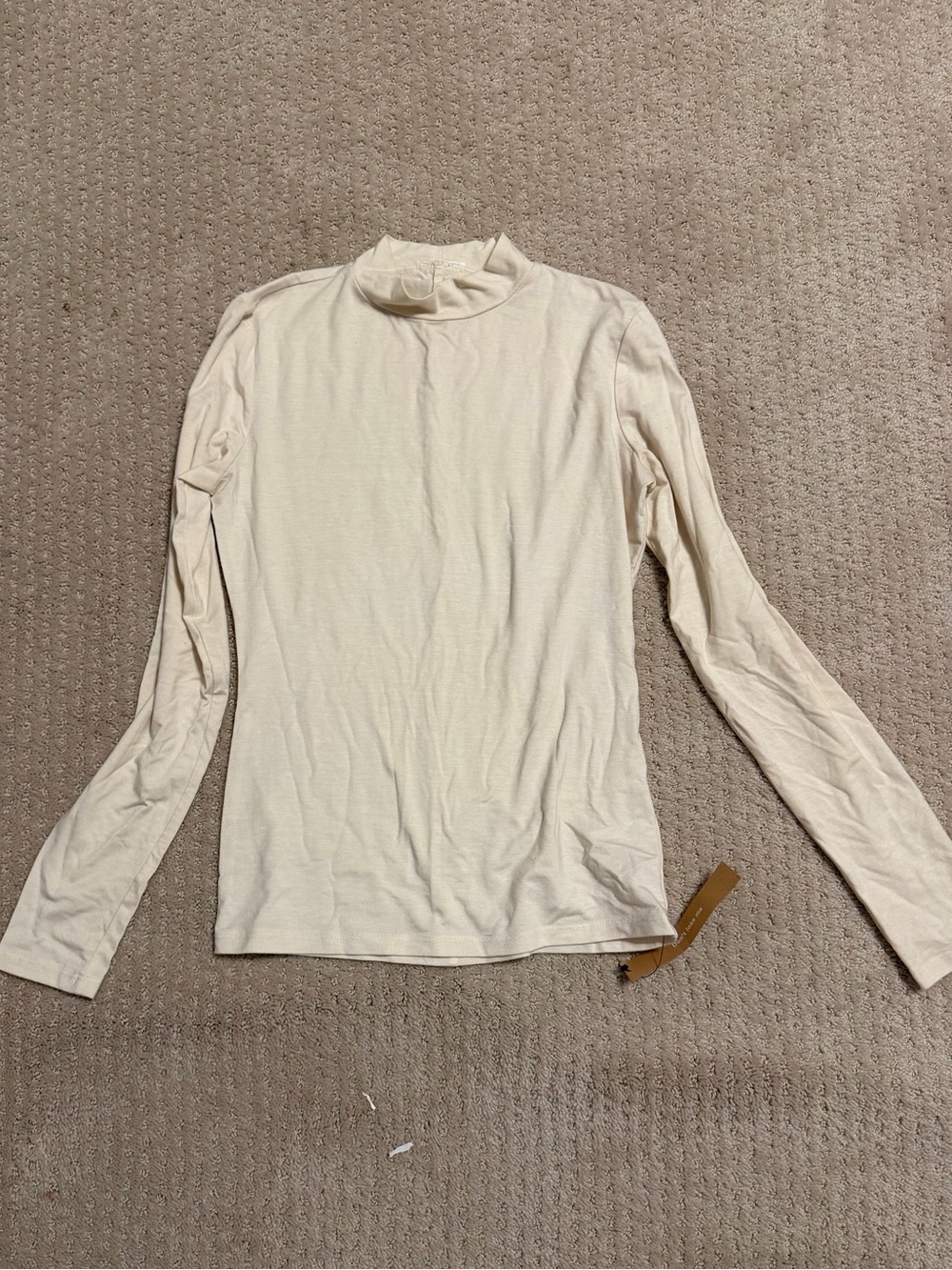 Reformation Cream Ivory Mock Neck Long Sleeve Top